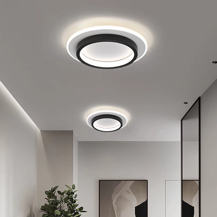 Metrona – Llum de sostre LED rodona – Metall i acrílic per a passadís i sala d'estar