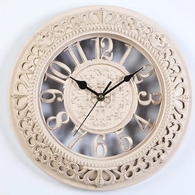 Neoclassiek | Reloj Redondo Clásico | Reloj de Pared Retro | Reloj de Diseño Moderno | Cocina Dormitorio Oficina | Reloj de Cuarzo Decorativo Silencioso