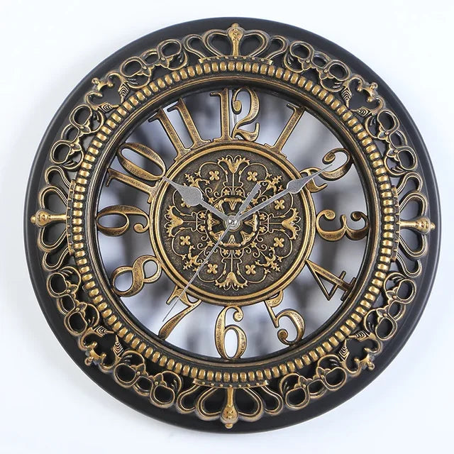 Neoclassiek | Reloj Redondo Clásico | Reloj de Pared Retro | Reloj de Diseño Moderno | Cocina Dormitorio Oficina | Reloj de Cuarzo Decorativo Silencioso