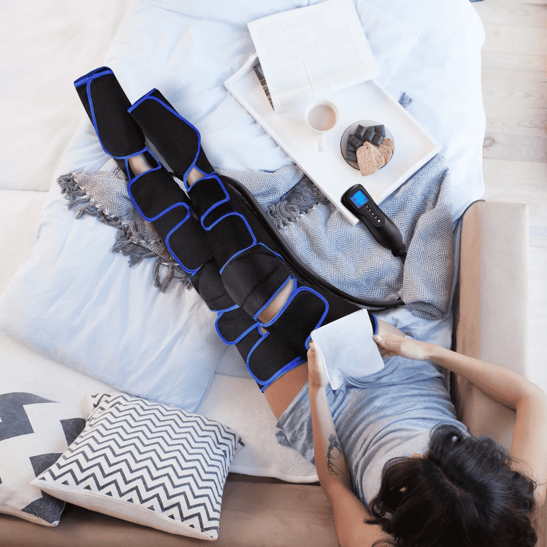 Virelo – massatge de cama amb pressió d'aire 360° amb calor – per a cames actives