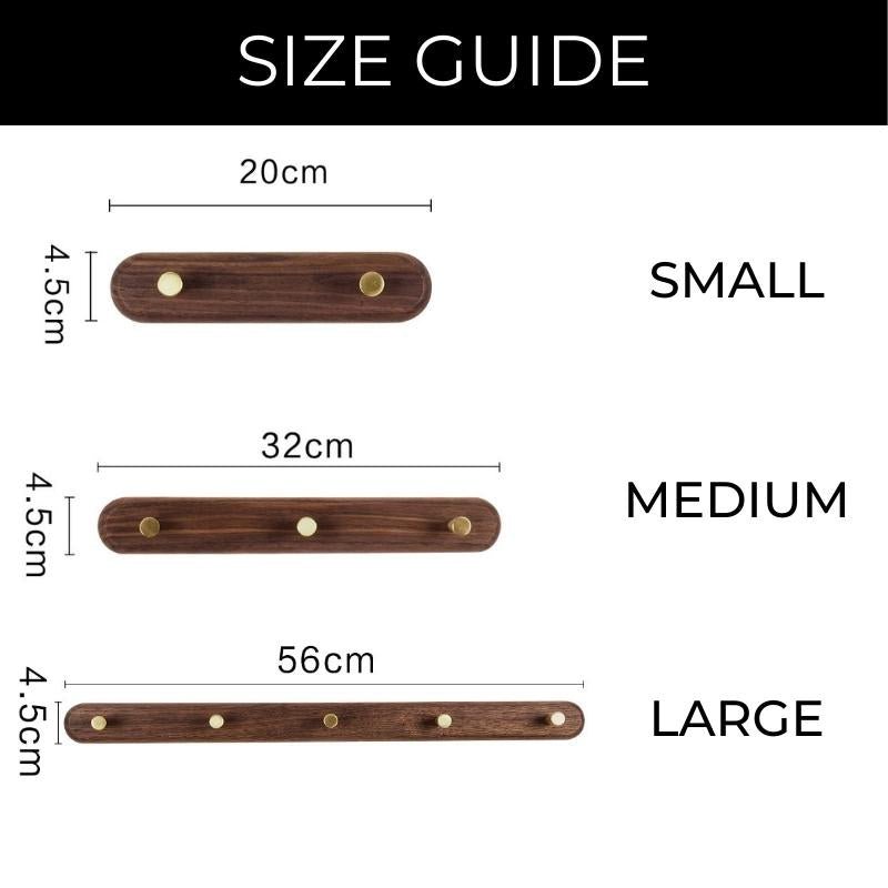 LignaHook – Houten Wandkapstok met Messing Haken – Moderne Woonopslag