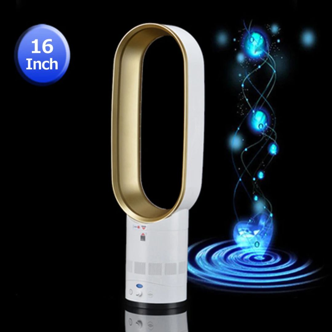 Ventilador sense fulles de 16 polzades amb control remot – Disseny silenciós i segur