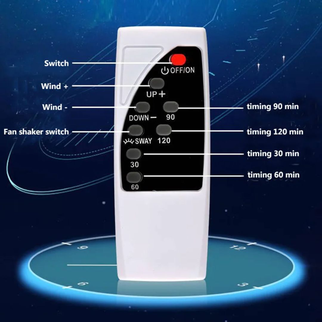 Ventilador sense fulles de 16 polzades amb control remot – Disseny silenciós i segur