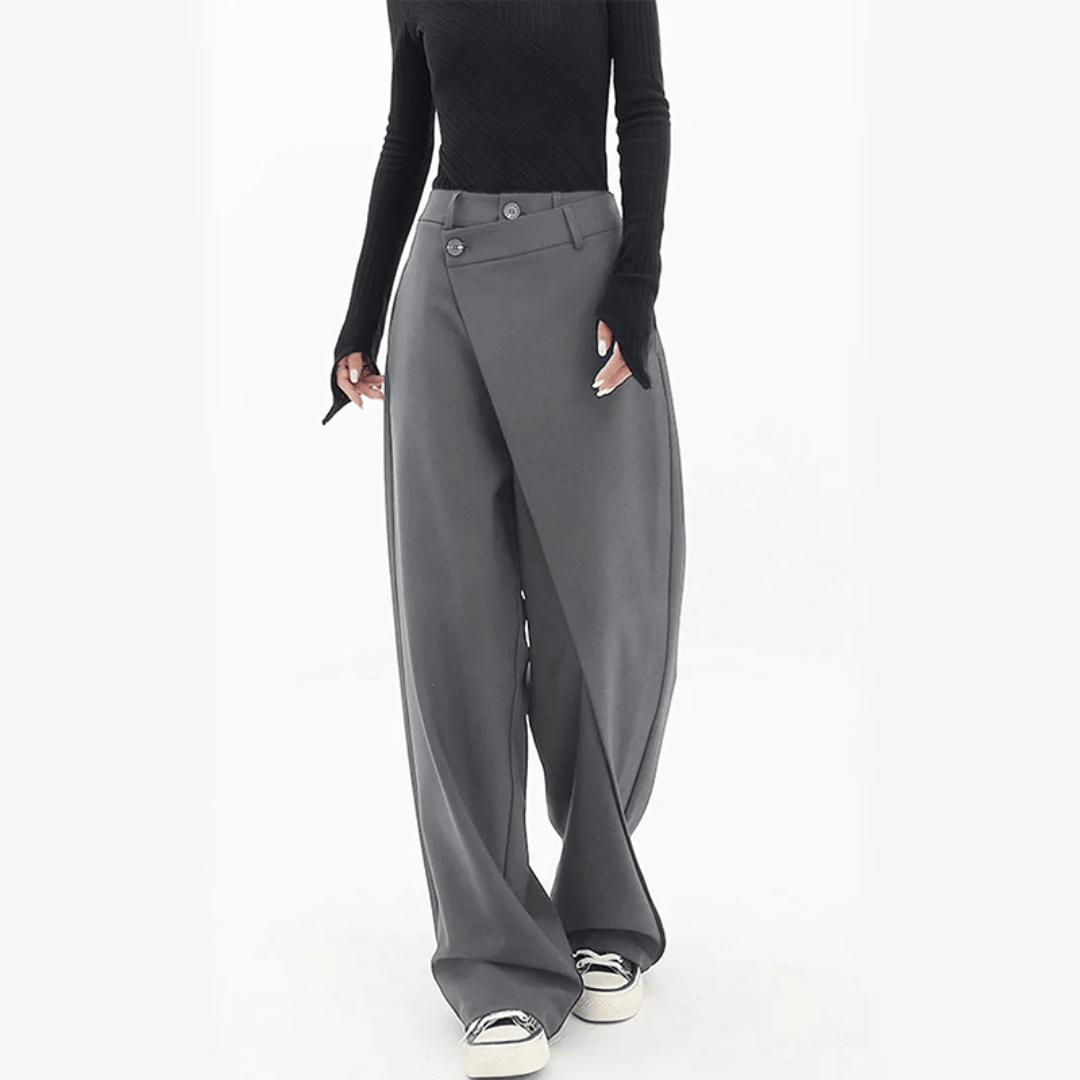 Paloma Pantalón de Pierna Ancha | Asimétrico y Lujoso Pantalones Anchos de Isabella Vionnet