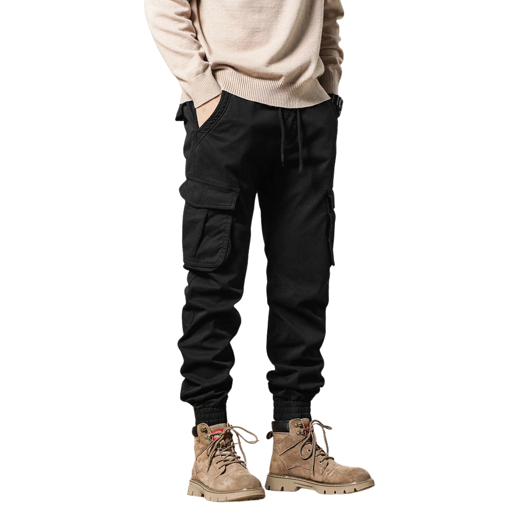 NordCraft – Winter cargo pants men with fleece lining – Slim fit & elastic waistband