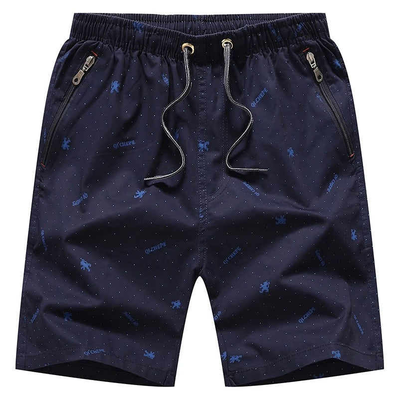 Melzano Martin azul-beige bañador de hombre con bolsillos con cremallera