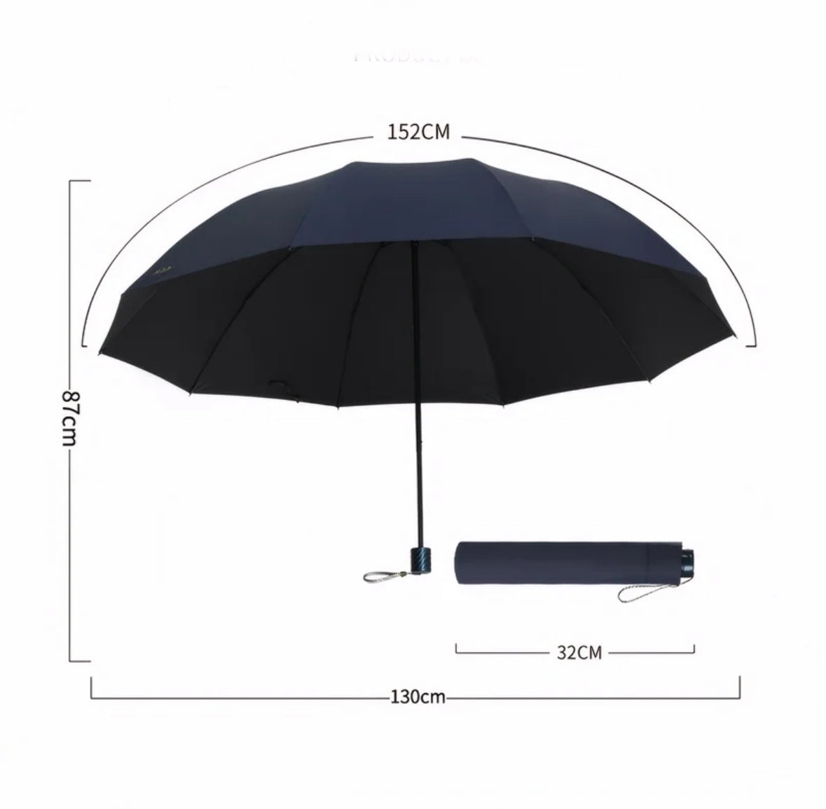 Melzano XXL Knirps Paraguas para 3 personas - 130 cm de envergadura, plegable, resistente al viento