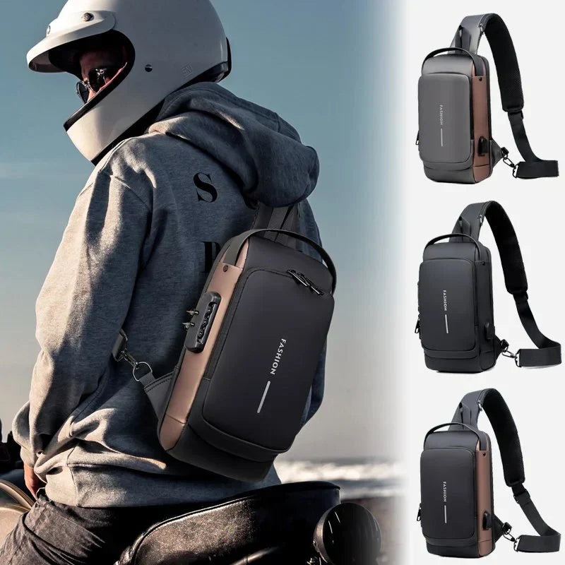 Melzano James | Bolso de hombro USB antirrobo para viajes y deportes