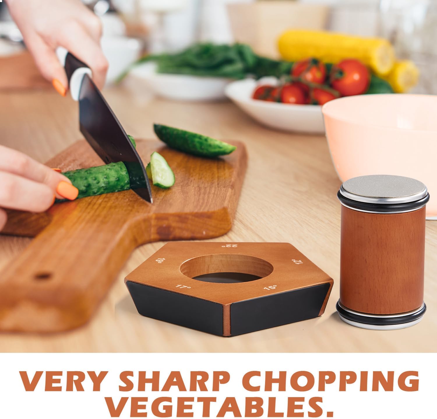 SharpRoll – Afilador manual de ganivets de rodets de diamant amb suport d'angle