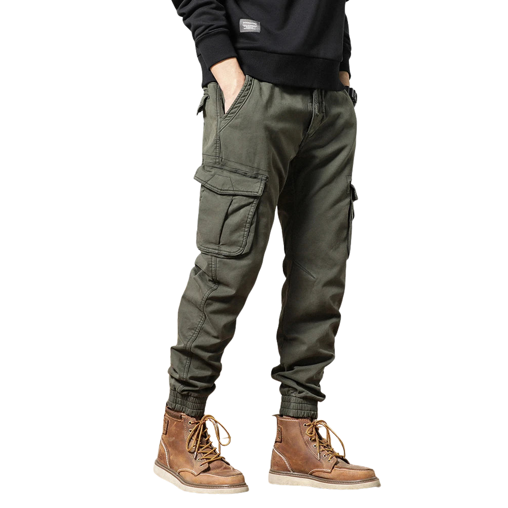 NordCraft – Winter cargo pants men with fleece lining – Slim fit & elastic waistband