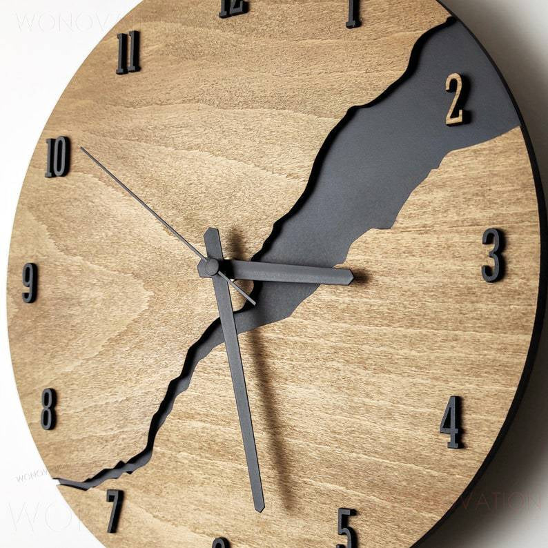 Nuvoro – Reloj de Pared de Madera Diseño Minimalista – Decoración Moderna para el Hogar
