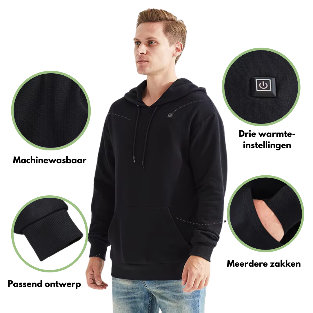 Sudadera con capucha calefactable - USB - Estilosa e quente para o inverno
