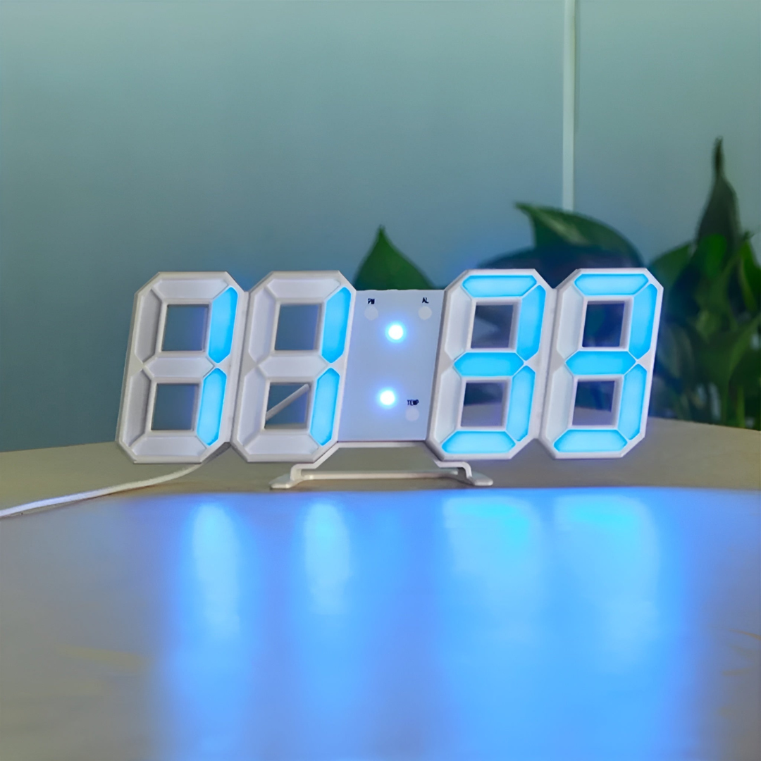 Nyvox - Reloj de pared digital LED 3D moderno