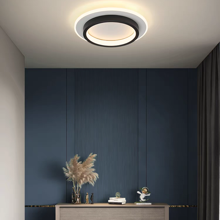 Metrona – Llum de sostre LED rodona – Metall i acrílic per a passadís i sala d'estar