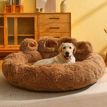 Melzano Round Dog Bed Large - Luxury Plush Pet Bed