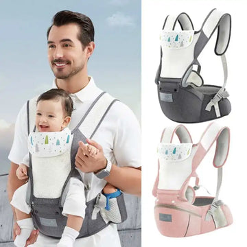 4-in-1 Draagzak Baby Met Verstelbare Schouderbanden en Opbergtas, Comfortabel en Multifunctioneel