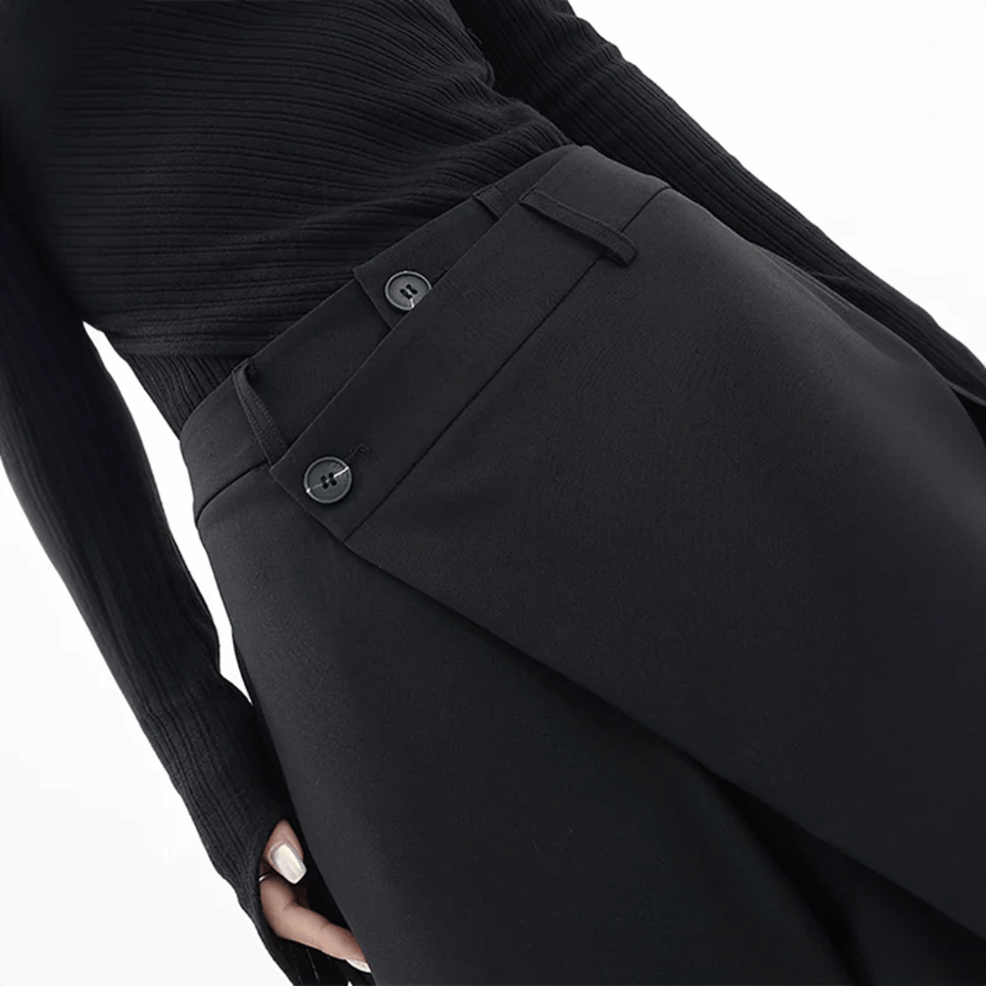 Paloma Pantalón de Pierna Ancha | Asimétrico y Lujoso Pantalones Anchos de Isabella Vionnet