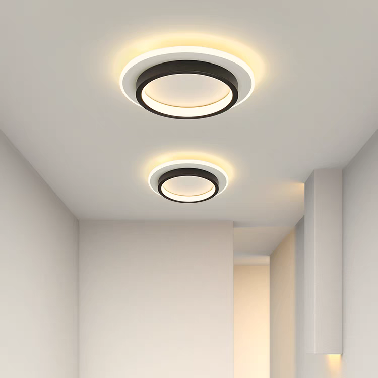 Metrona – Llum de sostre LED rodona – Metall i acrílic per a passadís i sala d'estar
