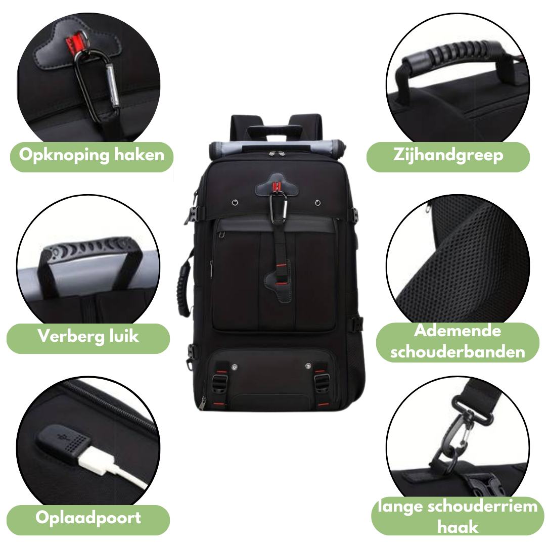 Mochila de exterior 50L – Impermeable y con puerto USB para viajes y aventura