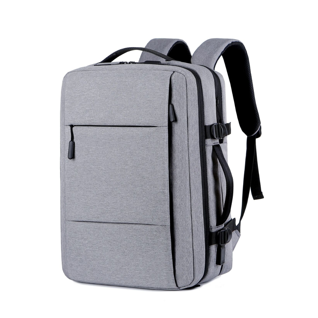 Bolso de viaxe impermeable – Mochila USB con compartimento para portátil e espazo extra