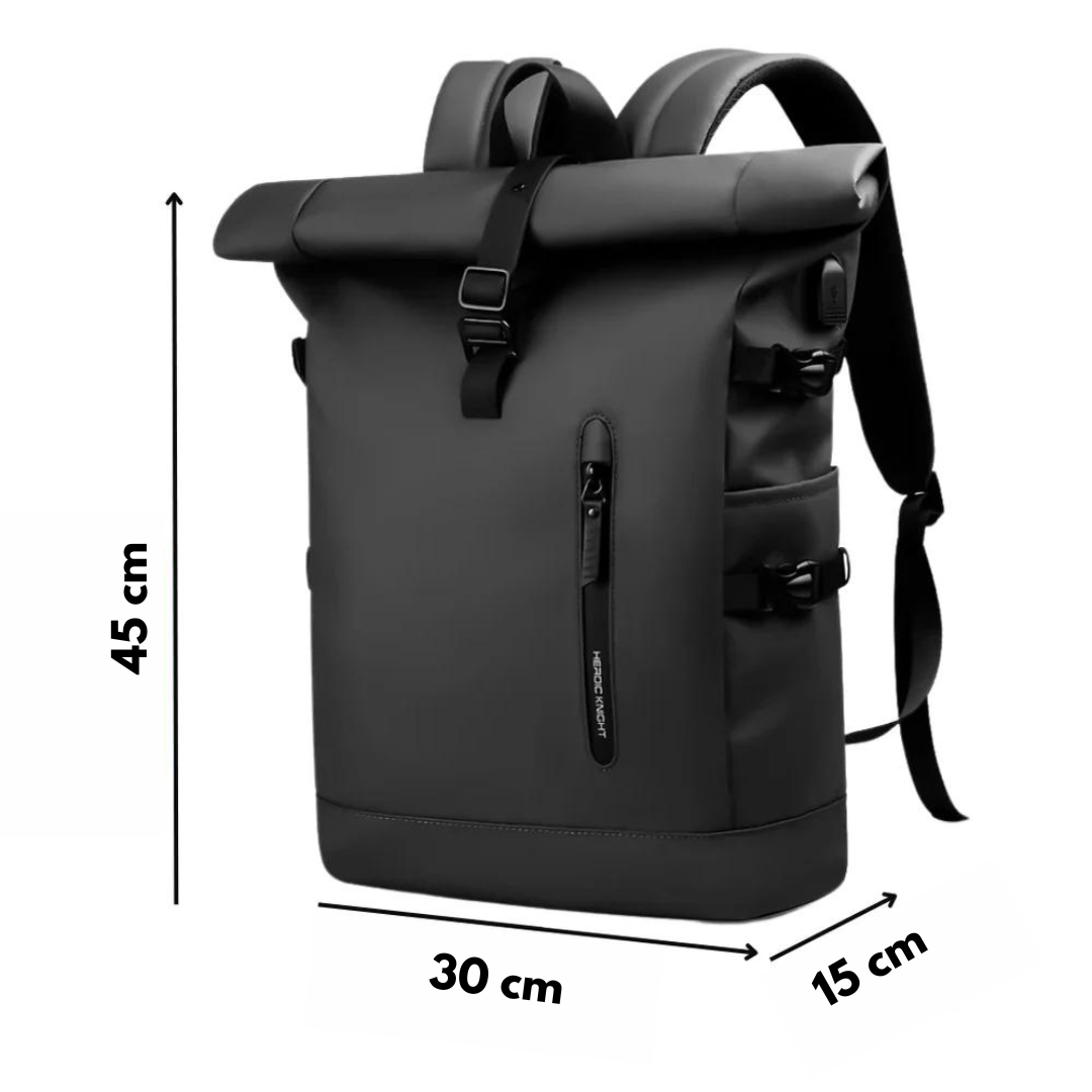 Motxilla Rolltop – Resistència a l'aigua amb USB i compartiment per a portàtil – Capacitat de 27L