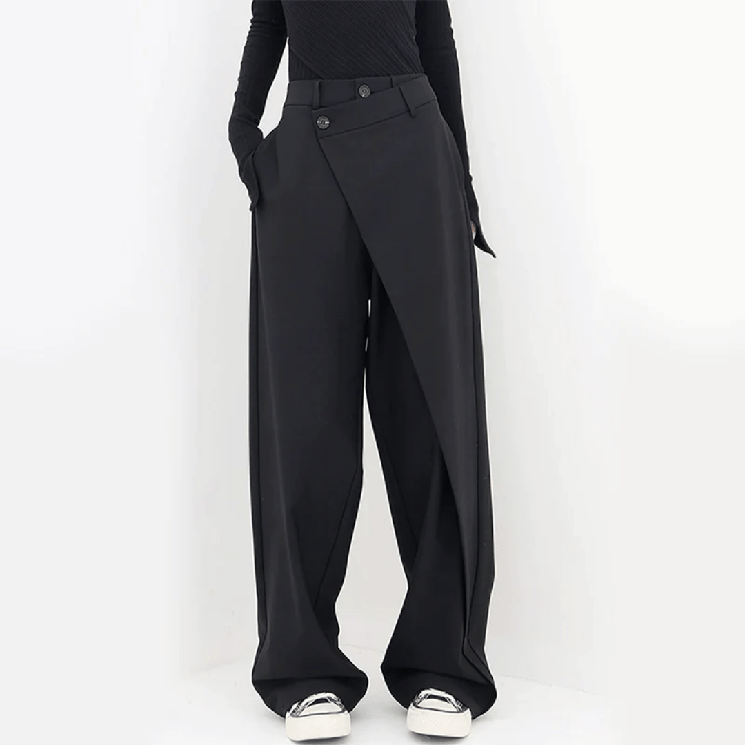 Paloma Pantalón de Pierna Ancha | Asimétrico y Lujoso Pantalones Anchos de Isabella Vionnet