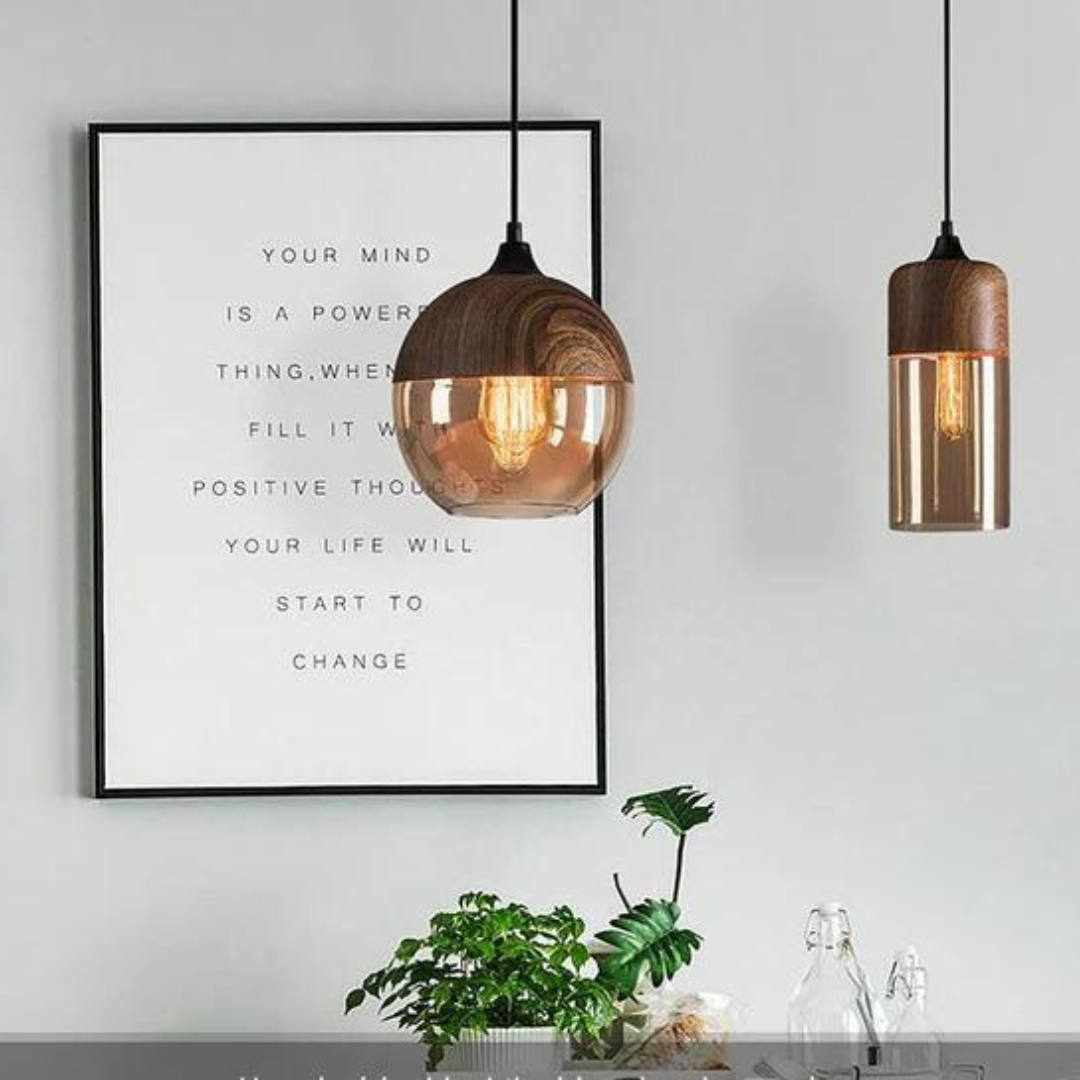 NordLuna Plafondlamp – Làmpada de sostre escandinava elegant de fusta per a interiors càlids i moderns