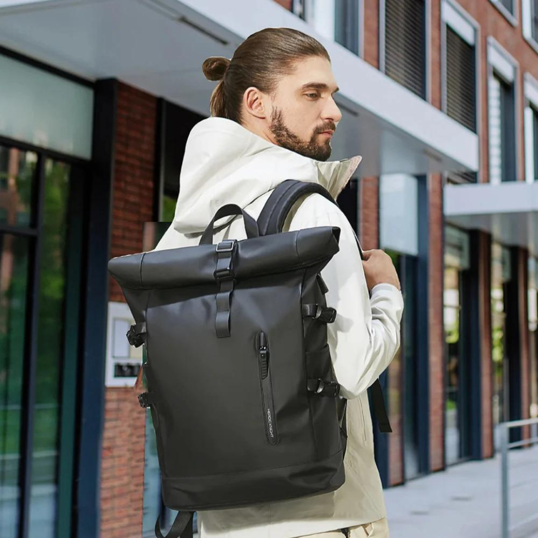 Motxilla Rolltop – Resistència a l'aigua amb USB i compartiment per a portàtil – Capacitat de 27L