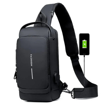 Melzano James | USB anti-diefstal schoudertas voor reizen en sporten