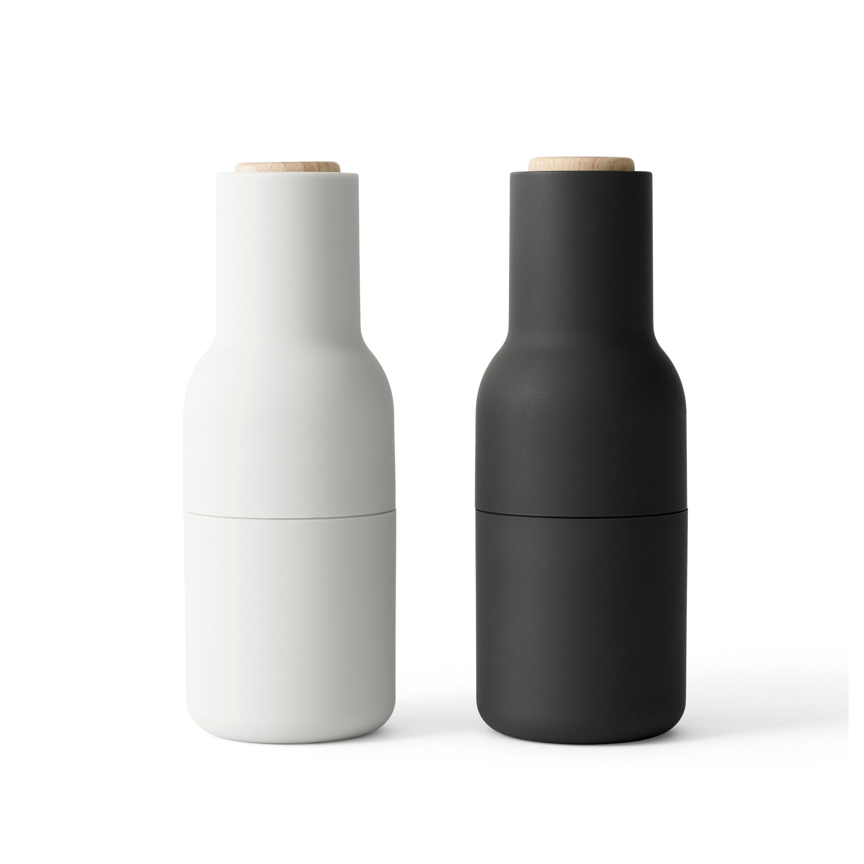 Millora – Set de molinillos de botellas de 2 piezas para sal y pimienta, cerámico