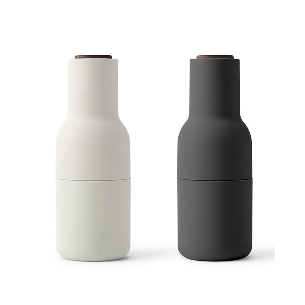 Millora – Set de molinillos de botellas de 2 piezas para sal y pimienta, cerámico