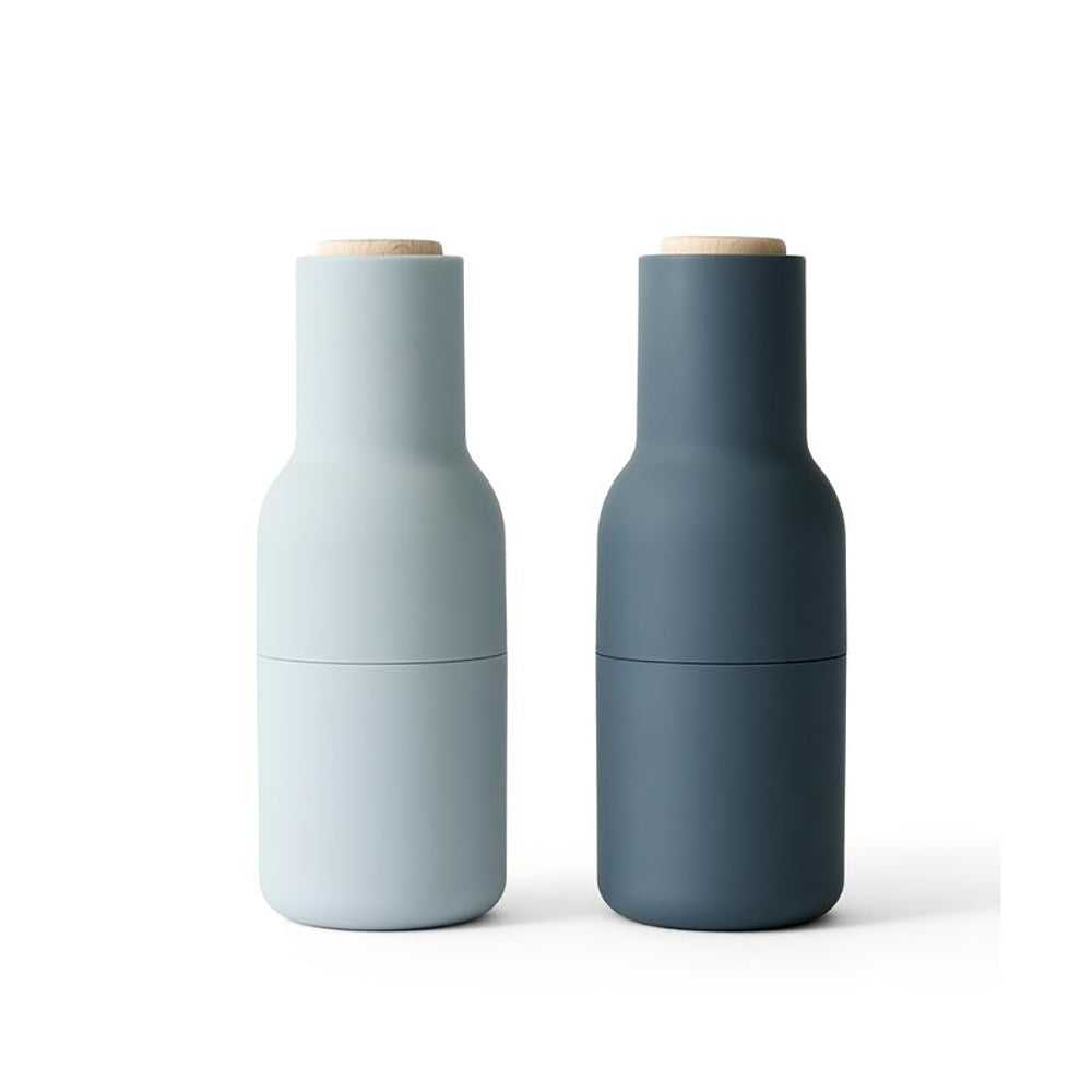 Millora – Set de molinillos de botellas de 2 piezas para sal y pimienta, cerámico