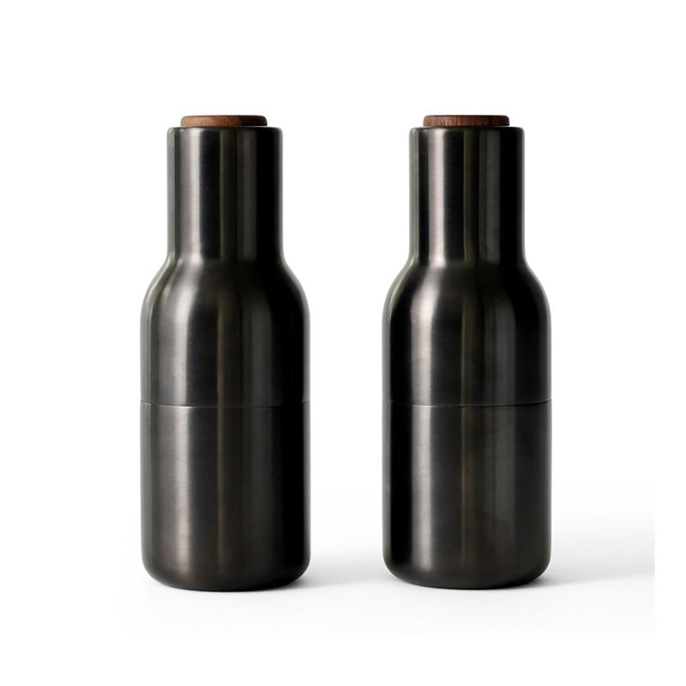 Millora – Set de molinillos de botellas de 2 piezas para sal y pimienta, cerámico