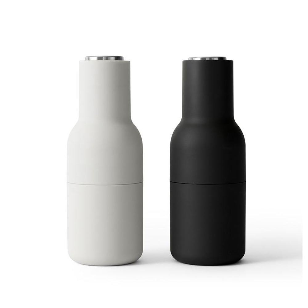 Millora – Set de molinillos de botellas de 2 piezas para sal y pimienta, cerámico