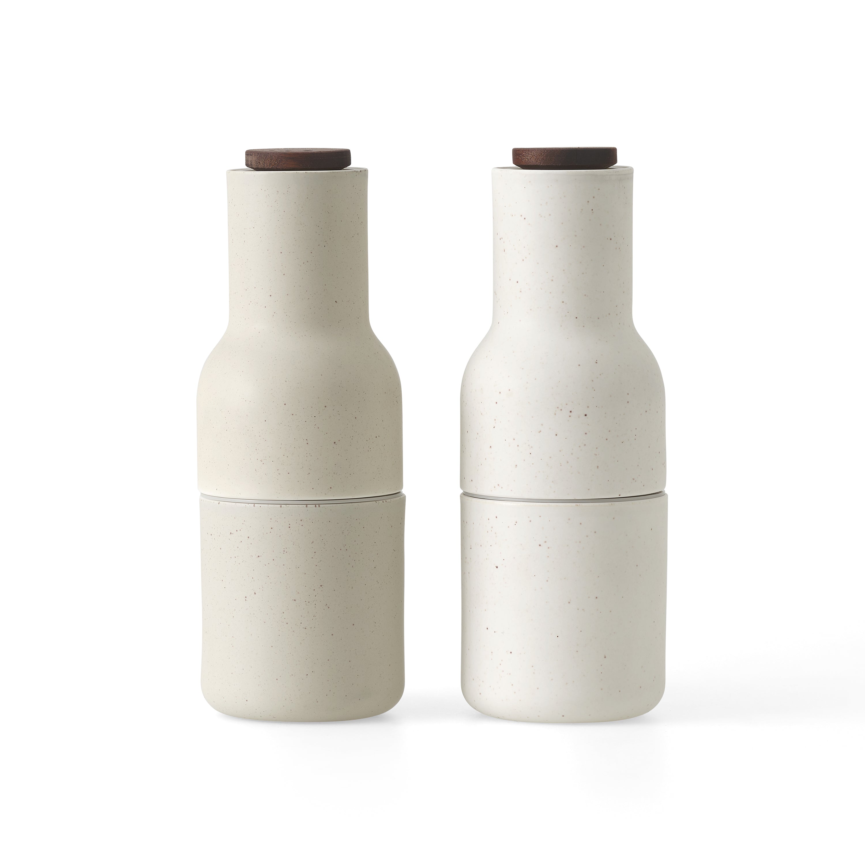 Millora – Set de molinillos de botellas de 2 piezas para sal y pimienta, cerámico