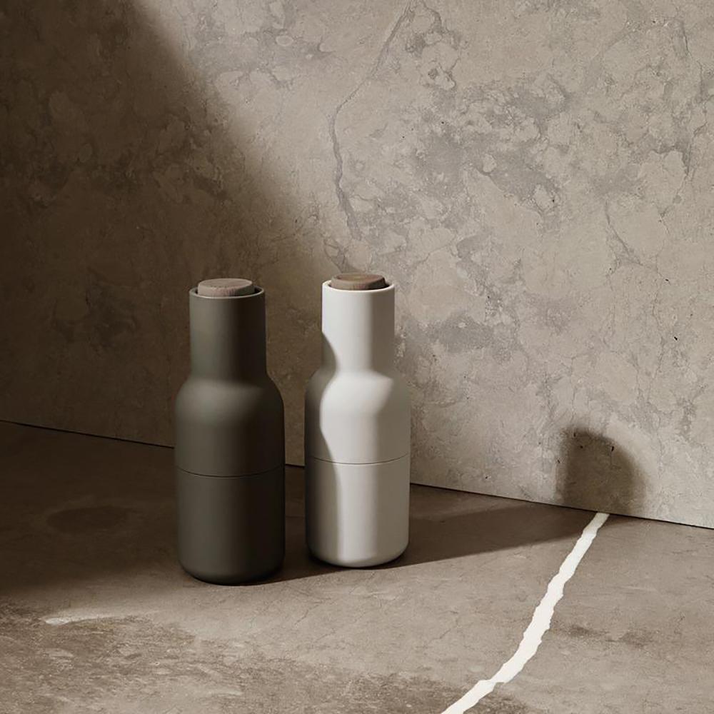 Millora – Set de molinillos de botellas de 2 piezas para sal y pimienta, cerámico