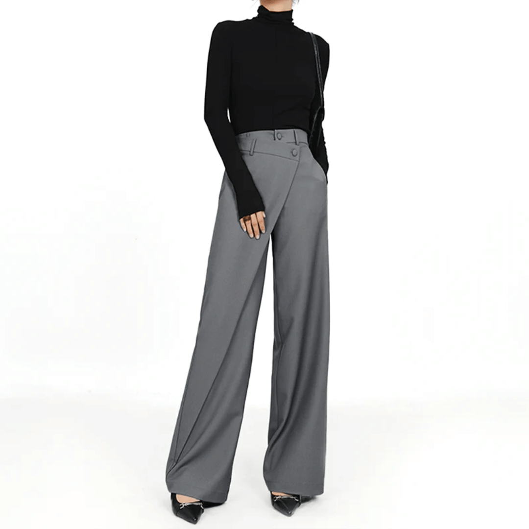 Paloma Pantalón de Pierna Ancha | Asimétrico y Lujoso Pantalones Anchos de Isabella Vionnet