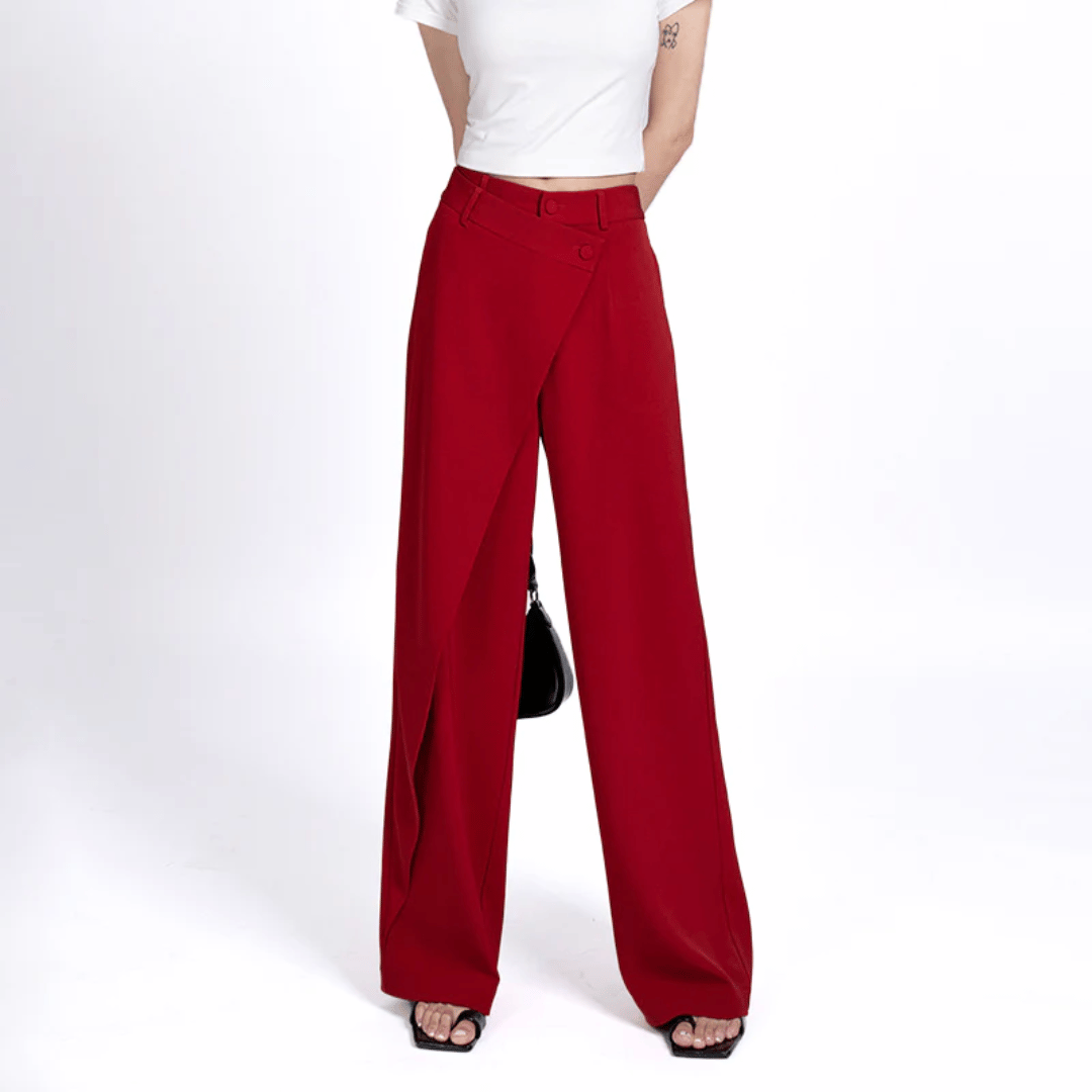 Paloma Pantalón de Pierna Ancha | Asimétrico y Lujoso Pantalones Anchos de Isabella Vionnet