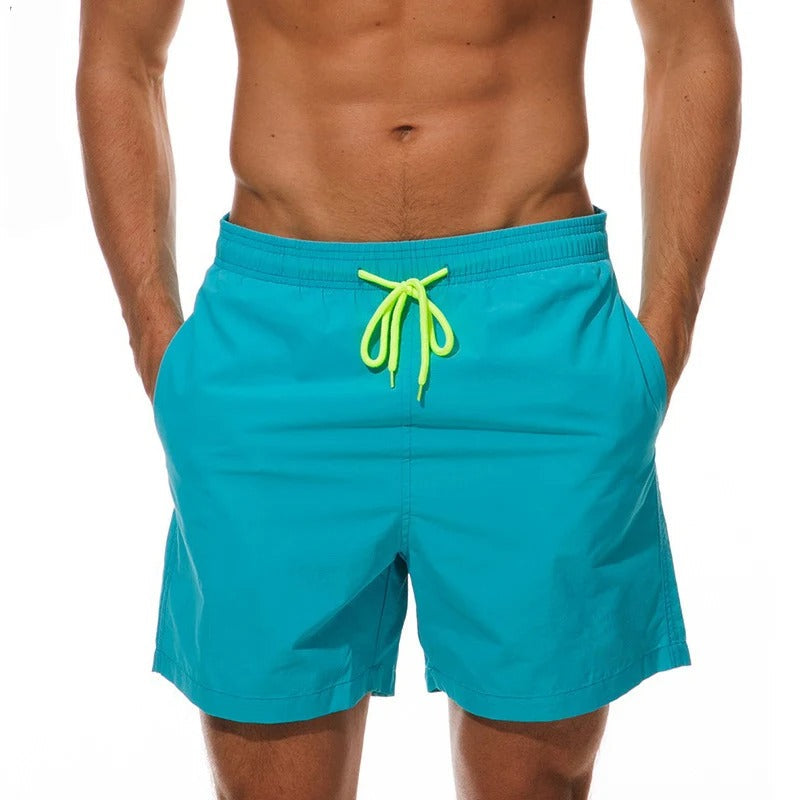 Melzano Aron solid color men's swim shorts in beach style