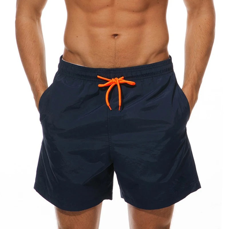 Melzano Aron solid color men's swim shorts in beach style