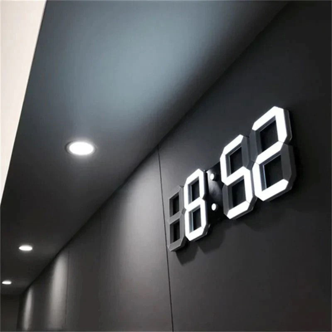 Nyvox - Reloj de pared digital LED 3D moderno
