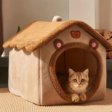 Opvouwbaar Huisdierenbed – Wasbaar Kattenhuisje voor Kleine & Middelgrote Dieren