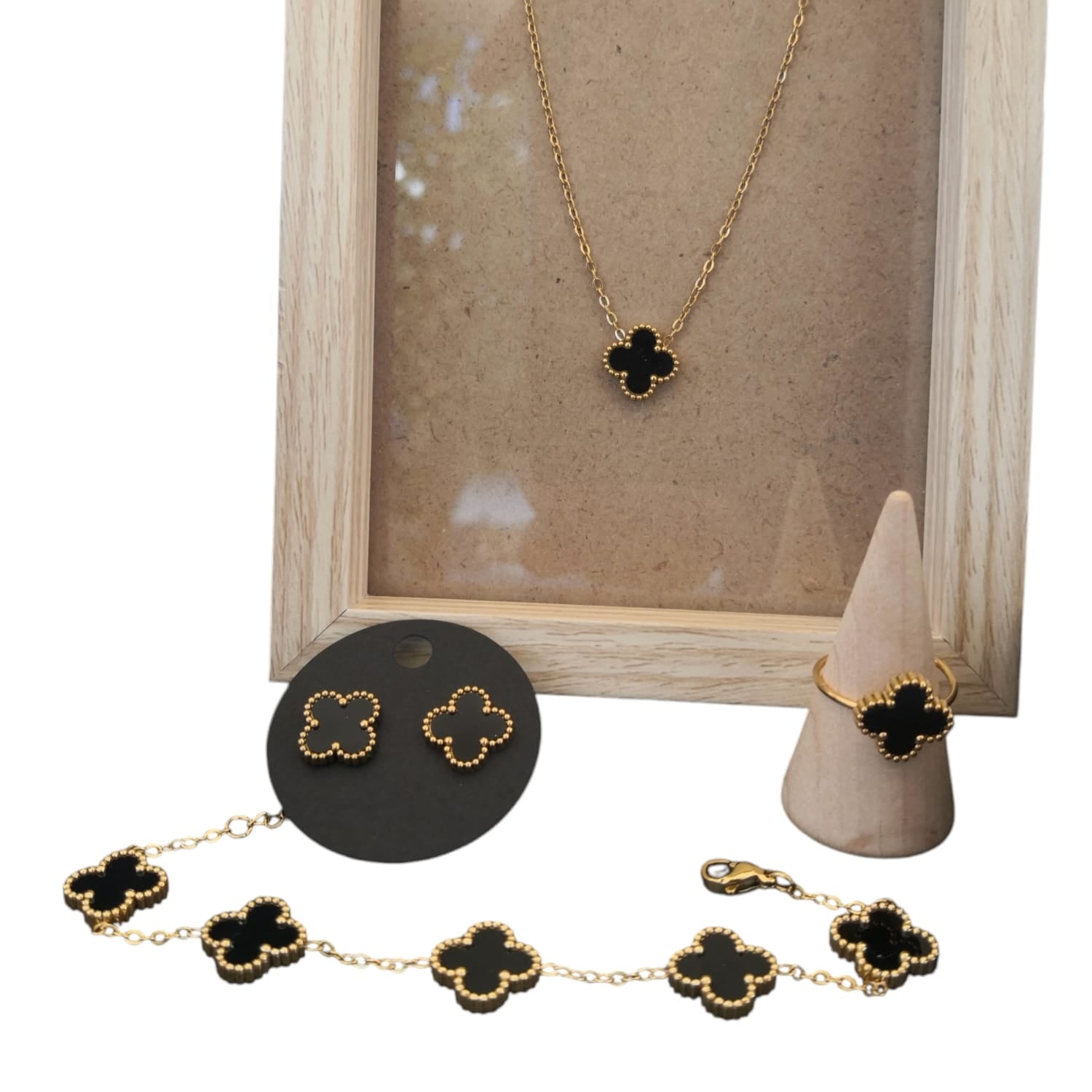 Klee juego de joyas – Set completo con collar, pulsera, pendientes y anillo