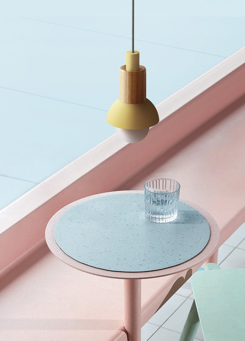 Lumora Home – Llum penjant de metall i fusta, disseny modern E27