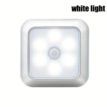 AuroraGlow 6-LED Bewegingssensor Licht – Draadloos Nachtlampje op Batterij voor Binnengebruik, Trap, Keuken & Kast