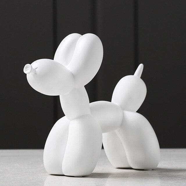 Playzura – Figura de gos globus de resina artística 20 cm, decoració moderna per a la llar