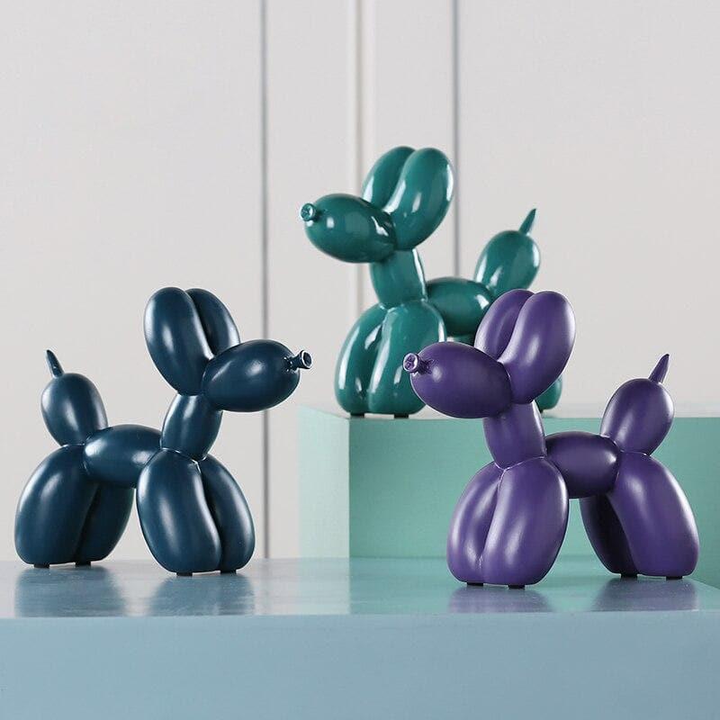 Playzura – Figura de gos globus de resina artística 20 cm, decoració moderna per a la llar