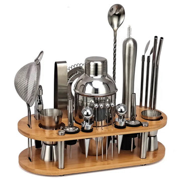 Melzano Professionele Bartender Set – 23-delig, Capaciteit 350ml-750ml, Complete Cocktailtools