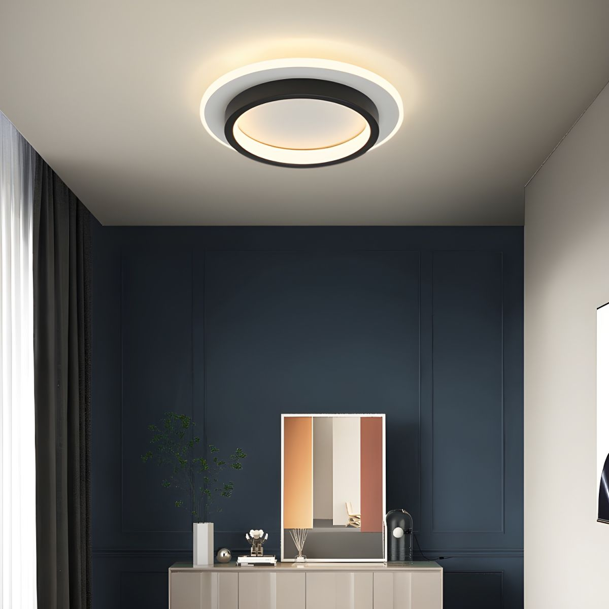 Metrona – Llum de sostre LED rodona – Metall i acrílic per a passadís i sala d'estar