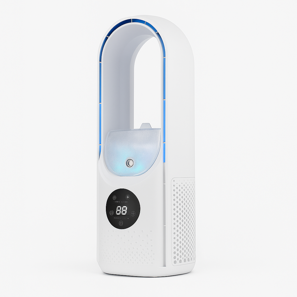 Refredador d'aire compacte sense fulles – Silenciós, segur i portàtil amb USB i temporitzador